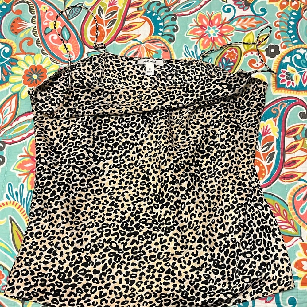 Women’s medium nine WEST cheetah pattern satin camisole